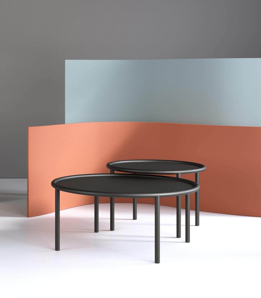 stolik czarny okragly nowoczesny minimalistyczny