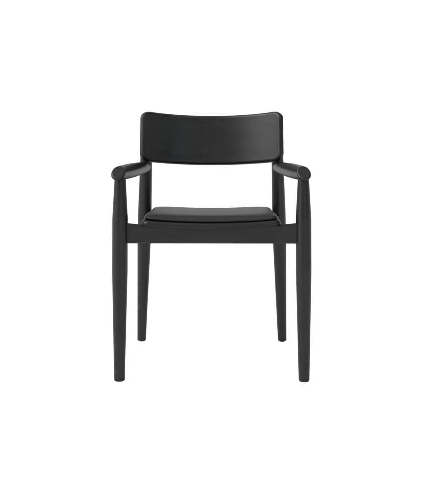 czarne krzeslo z podlokietnikami drewno skandynawskie